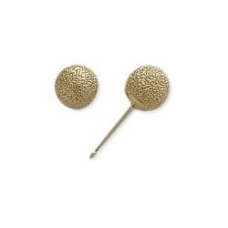 ELITE JEWELS 14 Karat Gold Sandblast 3MM Ball Style Earrings In Yellow