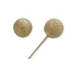 ELITE JEWELS 14 Karat Gold Sandblast 6MM Ball Style Earrings In Yellow