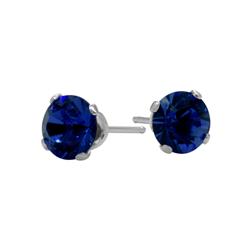 ELITE JEWELS Sterling 1.10 Carat Created Sapphire Square Stud Earrings In Silver