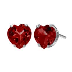 ELITE JEWELS Sterling 1.80 Carat 6MM Heart Created Ruby Stud Earrings In Silver
