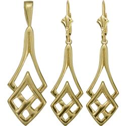 ELITE JEWELS 10K Gold Celtic Earrings & Pendant Set With 18 Inch Chain In Yellow