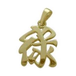 ELITE JEWELS 10 Karat Gold Chinese Wealth Pendant With 18" Chain In Yellow