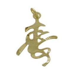 ELITE JEWELS 10 Karat Gold Long Life Chinese Pendant In Yellow