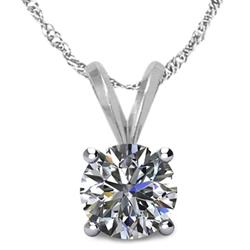 ELITE JEWELS April 0.55Tcw. 5MM 14 Karat Gold Genuine Round Topaz Pendant In White