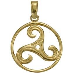 ELITE JEWELS 10 Karat Gold Celtic Triskele Pendant With 18" Chain In Yellow
