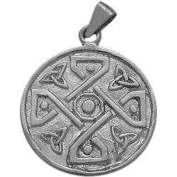 ELITE JEWELS Sterling Celtic 4 Trinity Circle Pendant With 18" Chain In Silver