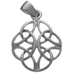 ELITE JEWELS Fancy Celtic Knot Pendant With 18" Chain In Silver