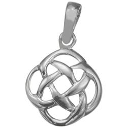 ELITE JEWELS Sterling Traditional Celtic Knot Pendant With 18" Chain In Silver