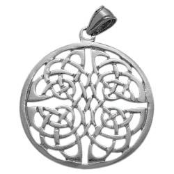 ELITE JEWELS Large Fancy Sterling Celtic Knot Pendant With 18" Chain In Silver