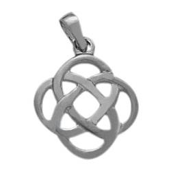 ELITE JEWELS Fancy Celtic Sterling Knot Pendant With 18" Chain In Silver