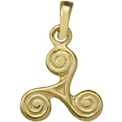 ELITE JEWELS 10 Karat Gold Triskele Celtic Pendant With 18" Chain In Yellow