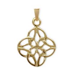 ELITE JEWELS Celtic 10 Karat Gold Knot Pendant With 18" Chain In Yellow