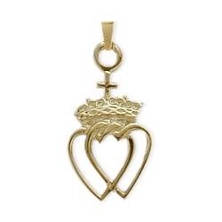 ELITE JEWELS 10 Karat Gold Celtic Crowned Heart Pendant With 18" Chain In Yellow