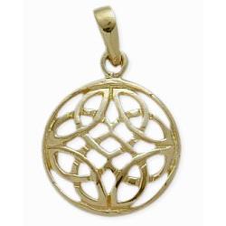 ELITE JEWELS Celtic Knot 10 Karat Gold Pendant With 18" Chain In Yellow
