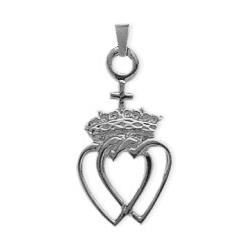 ELITE JEWELS Celtic Crowned Heart Pendant With 18 Inch Chain In Silver