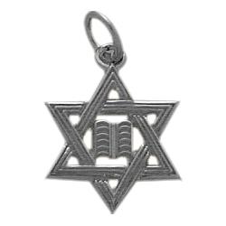 ELITE JEWELS 10 Karat Gold Small Star Of David Jewish Pendant With 18" Chain In White