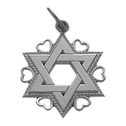 ELITE JEWELS 10 Karat Gold Star Of David Jewish Pendant With 18" Chain In White