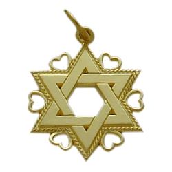 ELITE JEWELS 10 Karat Gold Star Of David Jewish Pendant With 18" Chain In Yellow