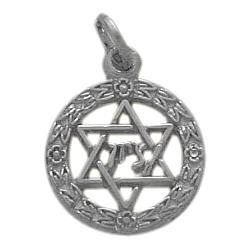 ELITE JEWELS Star Of David Pendant With 18" Chain In Silver