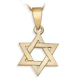 ELITE JEWELS 14 Karat Religious Gold High Polish Star Of David Jewish Pendant With 18" Chain In Yellow