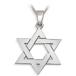 ELITE JEWELS 14 Karat Religious Gold High Polish Star Of David Jewish Pendant With 18" Chain In White
