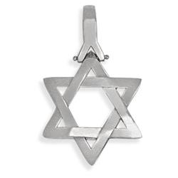 ELITE JEWELS 14 Karat High Polish Religious Domed Gold Star Of David Jewish Pendant With 18" Chain In White