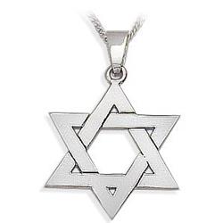 ELITE JEWELS High Polish Religious Large Star Of David Jewish Pendant With Chain - 18 In Silver