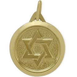 ELITE JEWELS Gold 14 Karat Star Of David Pendant With 18 Inch Chain In Yellow