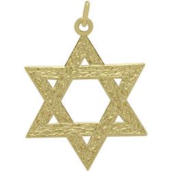 ELITE JEWELS 14 Karat Gold Medium Star Of David Pendant With 18 Inch Chain In Yellow