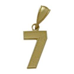 ELITE JEWELS 10 Karat Gold Number 7 Pendant With 18" Chain In Yellow