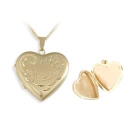 ELITE JEWELS Ladies Designer 10 Karat Gold Heart Locket With 18" Necklace In Yellow