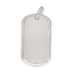 ELITE JEWELS Large Sterling Dog Tag Pendant With Chain - 24 In Silver