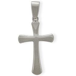 ELITE JEWELS Religious Gold Domed High Polish Crucifix Cross With 18 Inch Chain In White