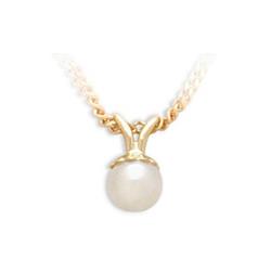 ELITE JEWELS Ladies 5MM Cultured Pearl 14K Pendant With 18" Necklace In Gold