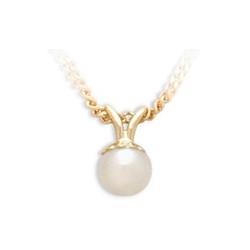 ELITE JEWELS Ladies 6MM Cultured Pearl 14K Pendant With 18" Necklace In Gold