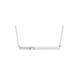 ELITE JEWELS Sterling Silver Genuine 3MM Topaz 0.13 Tcw. Gemstone Bar Pendant With 18" Chain In White