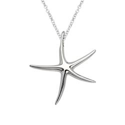 ELITE JEWELS Sterling Starfish Pendant With 18" Chain In Silver