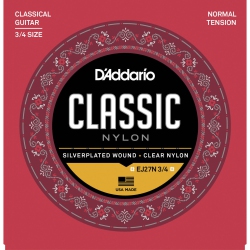 D'ADDARIO Ej27N Student Fractional Classical Guitar Strings - 3/4 Plated In Silver