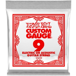 ERNIE BALL P01009 Plain Steel Electric Or Acoustic Guitar String - 9