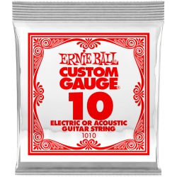 ERNIE BALL P01010 Plain Steel Electric Or Acoustic Guitar String - 10