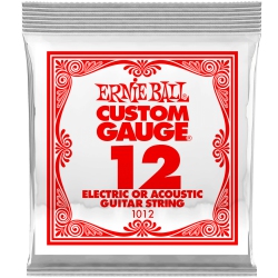ERNIE BALL P01012 Plain Steel Electric Or Acoustic Guitar Strings - 12