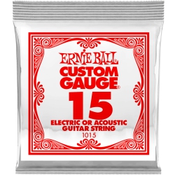 ERNIE BALL P01015 Plain Steel Electric Or Acoustic Guitar String - 15