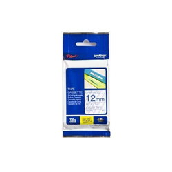 BROTHER Laminated Tapes, 12MM - On Clear In Blue