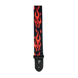 PERRI'S Polyester Guitar Strap - Flames 2 In Red