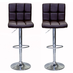 VISCOLOGIC Liberty Adjustable Bar Stools (Dark Brown) Set Of 2