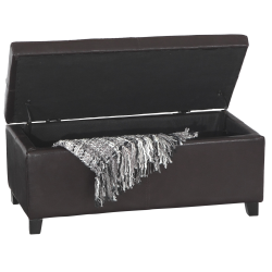 VISCOLOGIC Multipurpose Flip Lift Top Faux Leather Storage Ottoman Bench Coffee Table