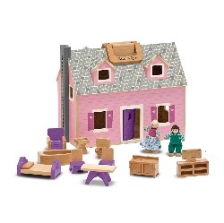 MELISSA & DOUG - Fold & Go Dollhouse (13701) - In Pink