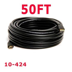 KONEX (Tm) 50Ft 50 Feet, 15M, 15 Meters HDMI Cable, 1.4, With 3D, Arc, Ethernet, Ul Awm 20276 1080P Black Plugs In Red