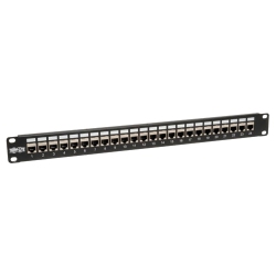 TRIPP LITE 24-Port Shielded Cat6 Patch Panel Feed Through Rackmount Rj45 1Urm Taa