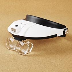 STANZ (Tm) Headband Headset Head Led Lamp Light Jeweler Magnifier Magnifying Glass 1X to 3.5X Zoom With 5 Detachable Lenses